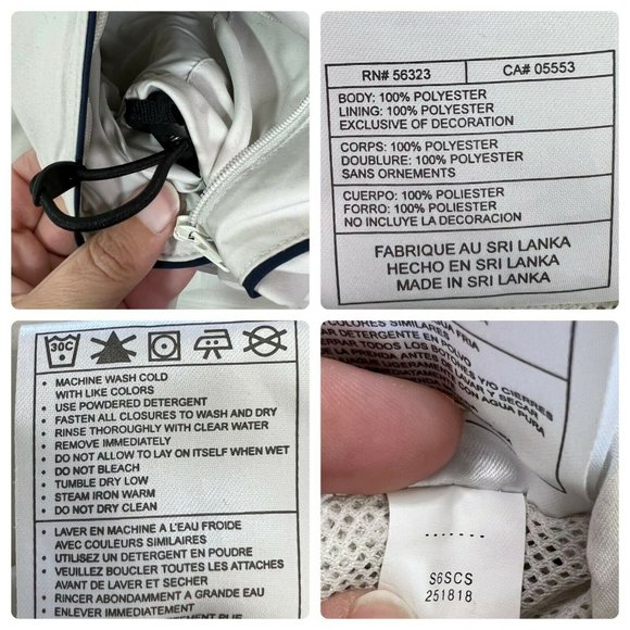 Nike Golf Womens Long Sleeves Full Zip Mock Neck Windbreaker Jacket Size S Cream - Picture 12 of 12